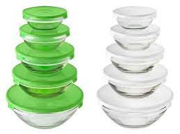 5pc Glass Bowls Food Storage Kitchen