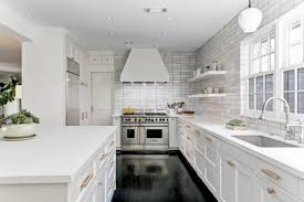 modern white kitchen with stainless