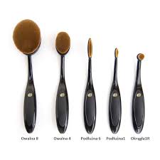 oval cosmetic brush collection