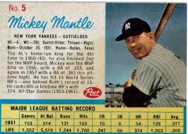 Mickey Mantle Baseball Cards Top 5 Mantles Card Value Price Line