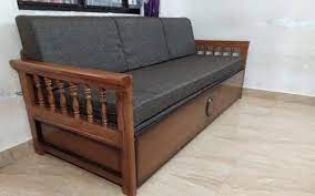 6 Seater Teak Wood Wooden Sofa Cum Bed