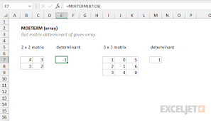 Excel Mdeterm Function Exceljet