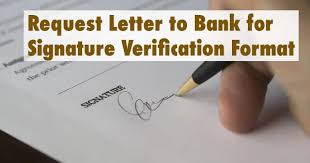 bank for signature verification format