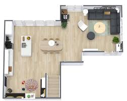 contemporary open kitchen floor plan design
