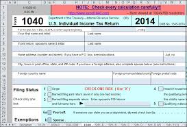 Use Excel To File Your 2014 Form 1040 And Related Schedules