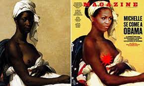 Spanish magazine puts Michelle Obama's head on a portrait of topless slave  | Daily Mail Online