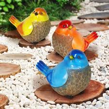 Exhart Hand Painted Garden Bird Set