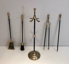 Black Lacquered Fireplace Tools