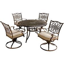 Dining Set With Four Swivel Rockers