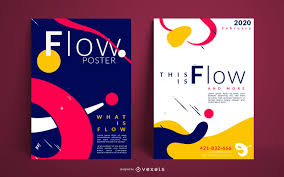 creative flow poster design set vector