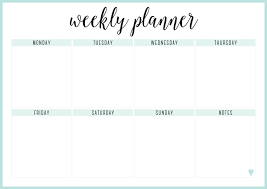 Weekly Blank Planner 2018 Latest Calendar