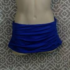 Mossimo Royality Blue Shirred Side Skirted Bikini Bottom Size X Small