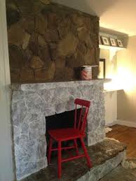 painting a stone fireplace finally