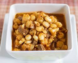 an easy beef and red chile posole from