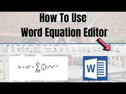 Equation Editor Word Brief Tutorial