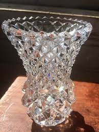 Crystal Vase Diamond Cut Small Cut
