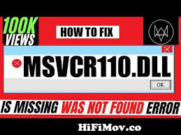 how to fix msvcr110 dll is missing