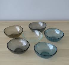 Set Of 6 Fused Glass Soup Bowls Set Of