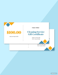 cleaning services gift certificate