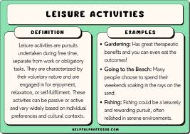 120 leisure activities exles 2024