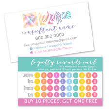 Lularoe Loyalty Punch Card Hand Lettered Font Itw Visions