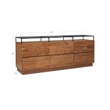 Lawson Low 6 Drawer Wood Dresser With