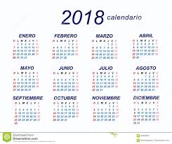 2018 Spanish Calendar Stock Vector Illustration Of Calendar