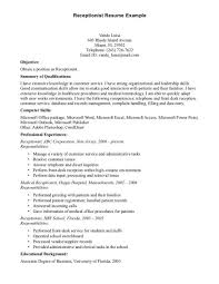   Medical Receptionist Resume Examples Format Of Acv Cover Letter     