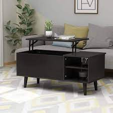 Rectangle Black Wood Coffee Table