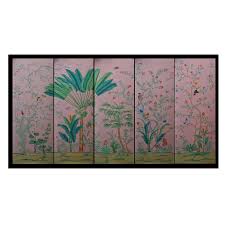 palm tree chinoiserie wallpaper hand