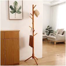 Bamboo Coat Rack Tree With 8 Hooks Free