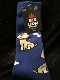 Details About Puppy Dog Over The Calf Knee High Socks Size Small Red Lion Brand