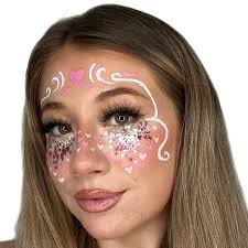 glitter heart face paint tutorial