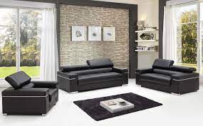 living room sets black leather top