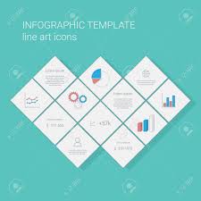 Business Infographics Template With Line Icons For Graphs And