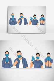 Gambar animasi orang pakai masker paling keren. Empat Orang Dokter Berpose Memakai Masker Dan Sarung Tangan Elemen Grafis Templat Ai Unduhan Gratis Pikbest