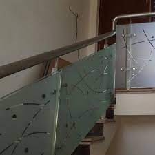 Glass Railings Work Inner Staircase
