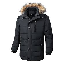 Mens Winter Coat Long Sleeve Jacket