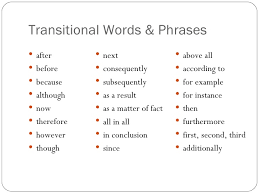 Transitional sentences in essays   Non Custodial Parents  Transition    