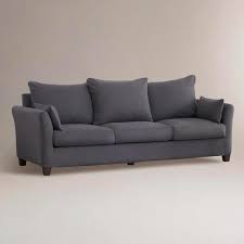 Charcoal Luxe Three Seat Sofa Canvas