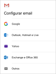 configurar email no aplicativo de email