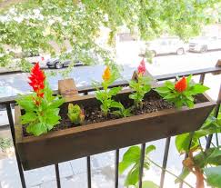 balcony rail planter box stained