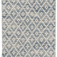 melange diamond blue woven cotton rug