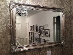 X Large Antique Silver Mirror Shabby