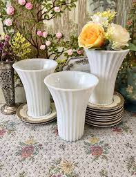 Milk Glass Vase Centerpiece Vase For
