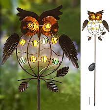 metal owl led decorative garden lights