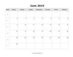 June 2019 Blank Calendar Free Download Calendar Templates