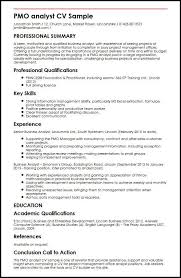 However, there may be times when including a skill or in this sample, technical skills are considered a priority and are listed with certifications and placed at the top of the resume under the summary. Project Management Office Analyst Cv Example Myperfectcv