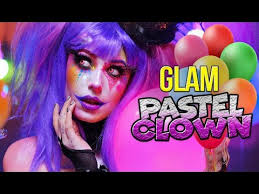 pastel glam clown halloween makeup