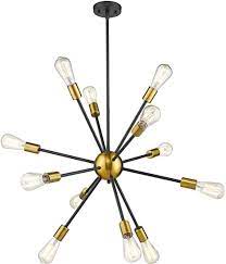 You can also use it as wall light. Jazava Modern Sputnik Chandelier 12 Light Starburst Pendant Lighting Mid Century Hanging Light Fixture Black Brass Brushed Amazon Com